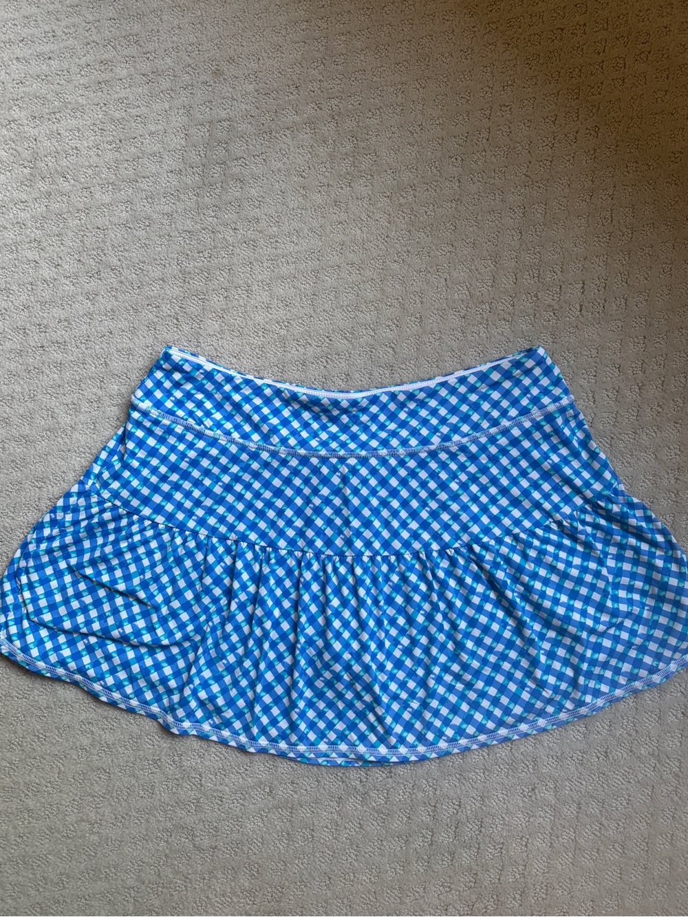 Lilly Pulitzer Blue and White Gingham Luxletic Skort